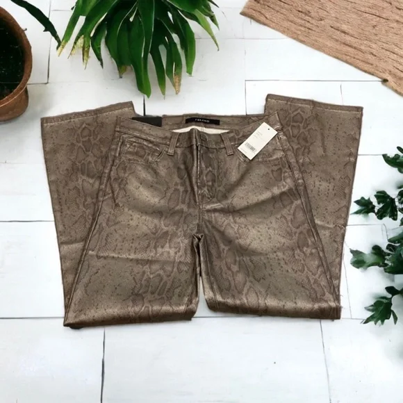 J Brand Jeans J Brand Selena Shiny Snake Print Mid Rise